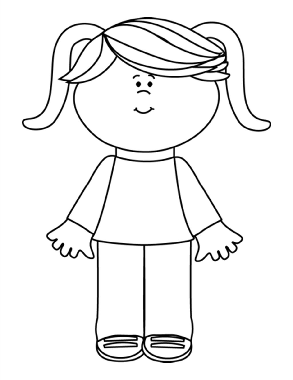 Free Cartoon Girl Black And White, Download Free Cartoon Girl Black And