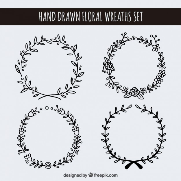 Free Floral Wreath Clipart Black And White, Download Free Floral Wreath