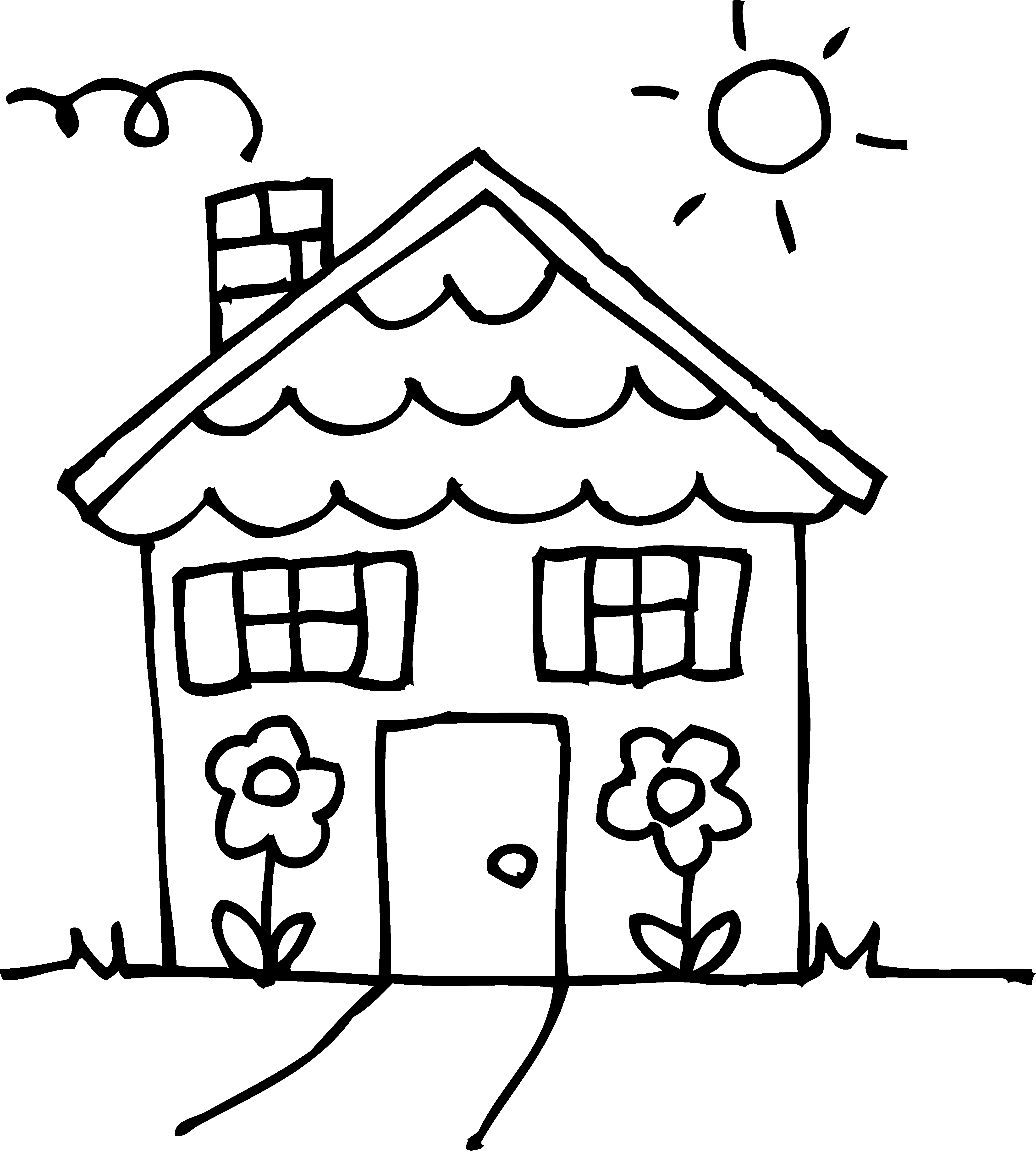 clip art black and white house Clip Art Library