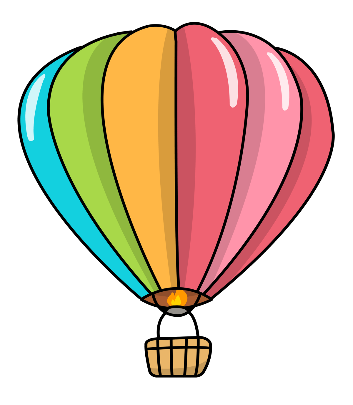 2d hot air balloon Clip Art Library