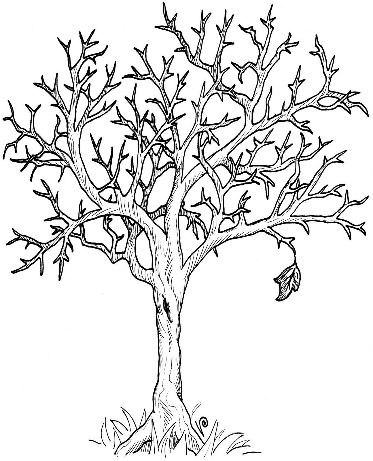fall tree clip art black and white Clip Art Library