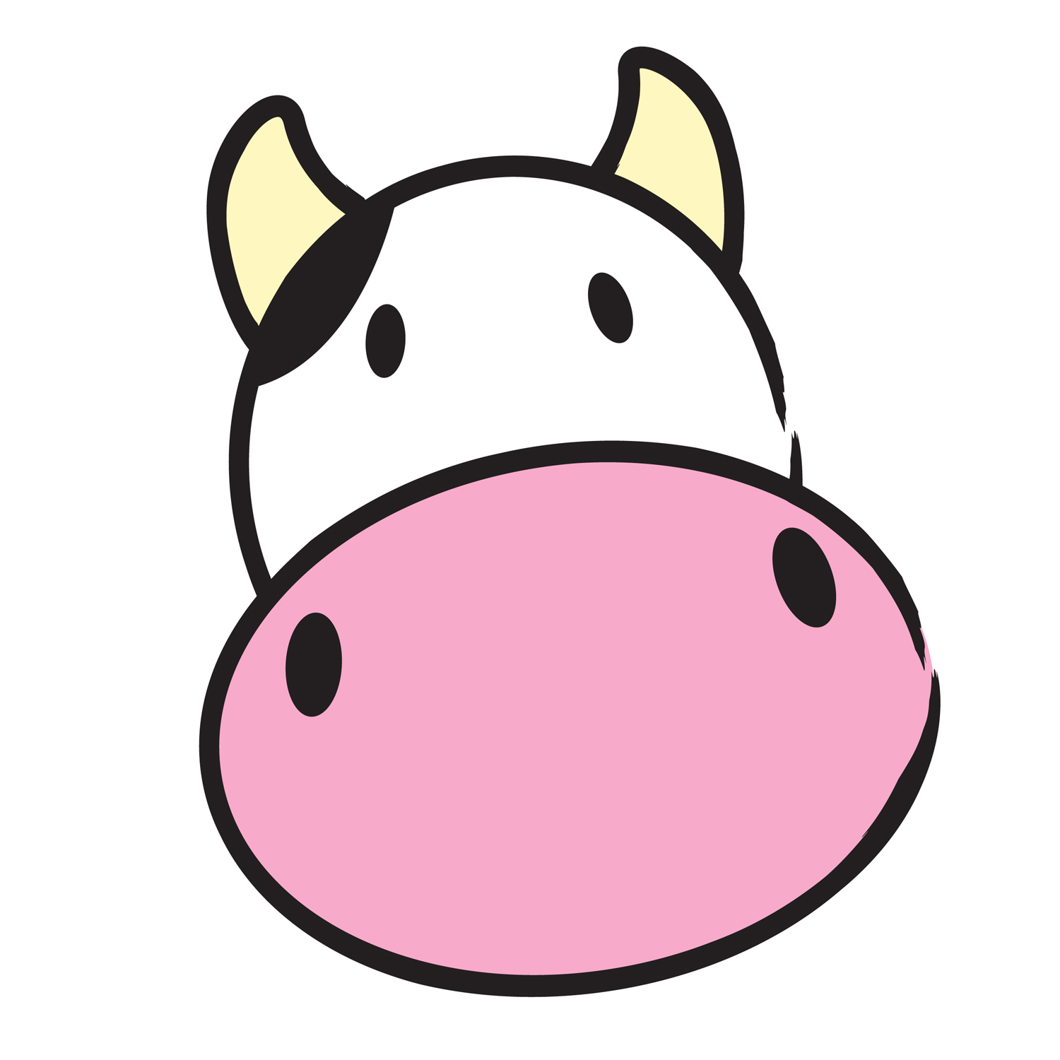 cow drawing easy face Clip Art Library