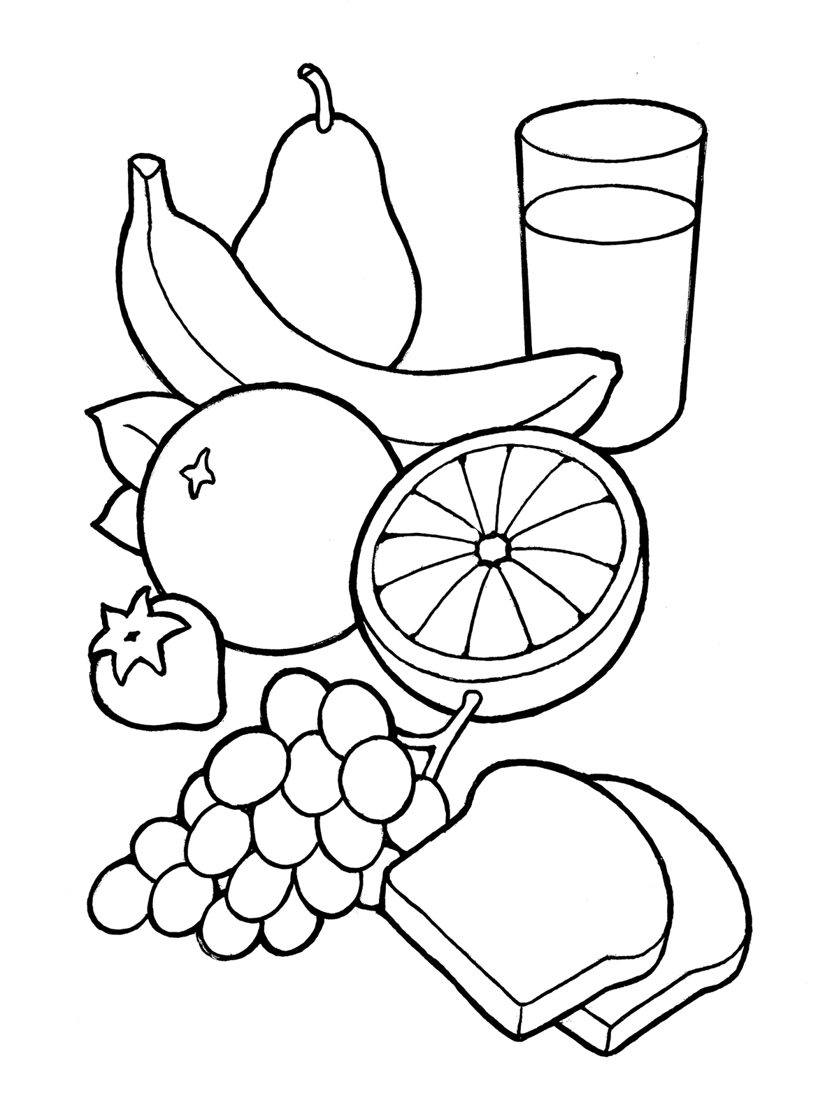 healthy food black and white clipart Clip Art Library