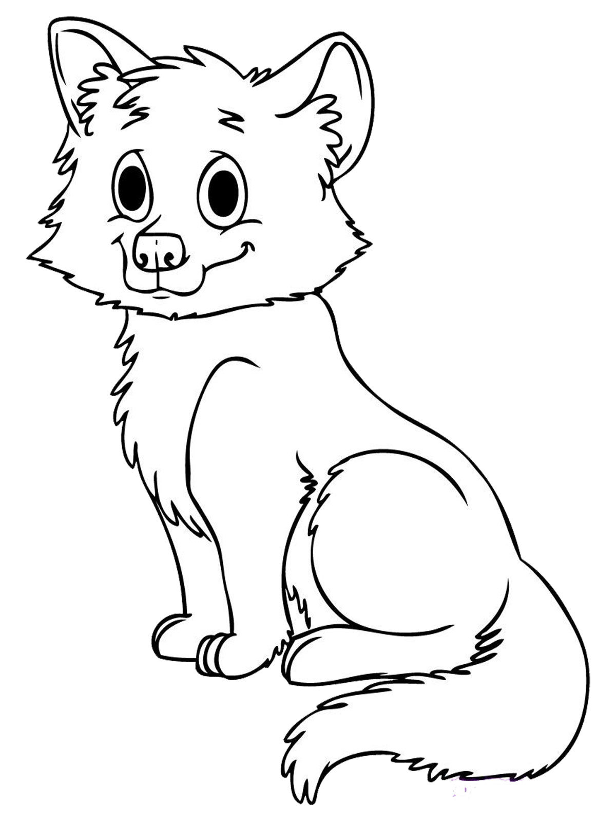 Free Black And White Cartoon Wolf, Download Free Black And White