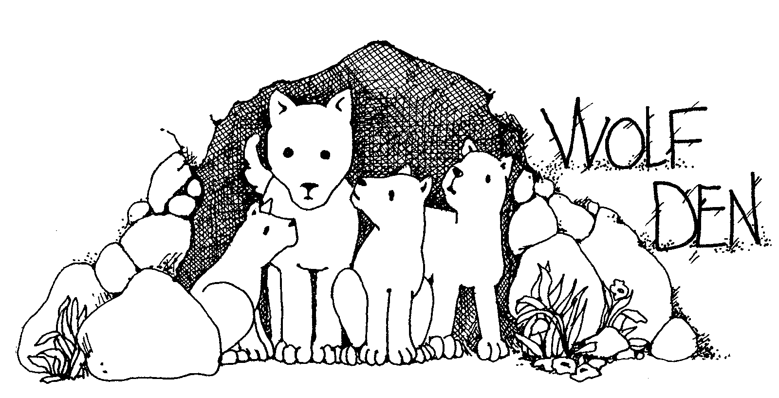 wolf den coloring pages Clip Art Library