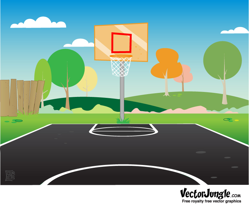 Indoor Basketball Court Background Clipart
