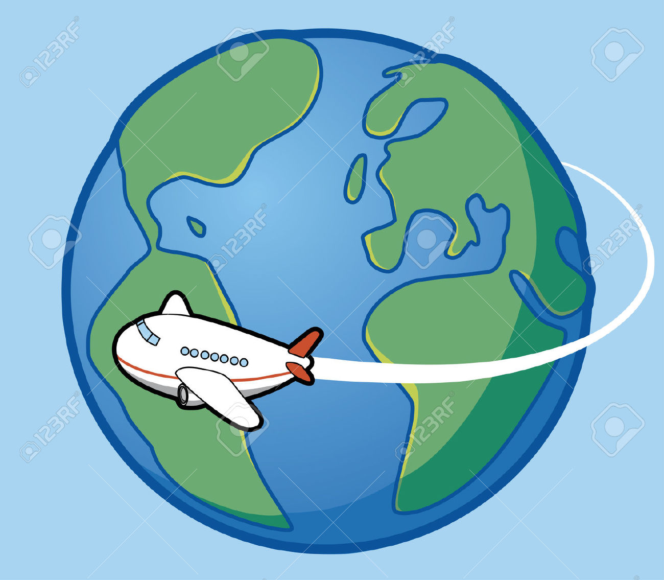 travel around the world cartoon Clip Art Library