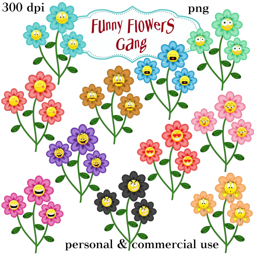Free Funny Flowers Cliparts, Download Free Funny Flowers Cliparts png