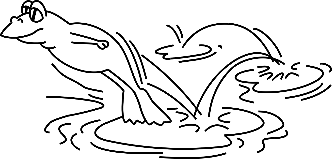Frog Jumping Clipart Frogs Coloring Printable Leaping Cartoon Pages