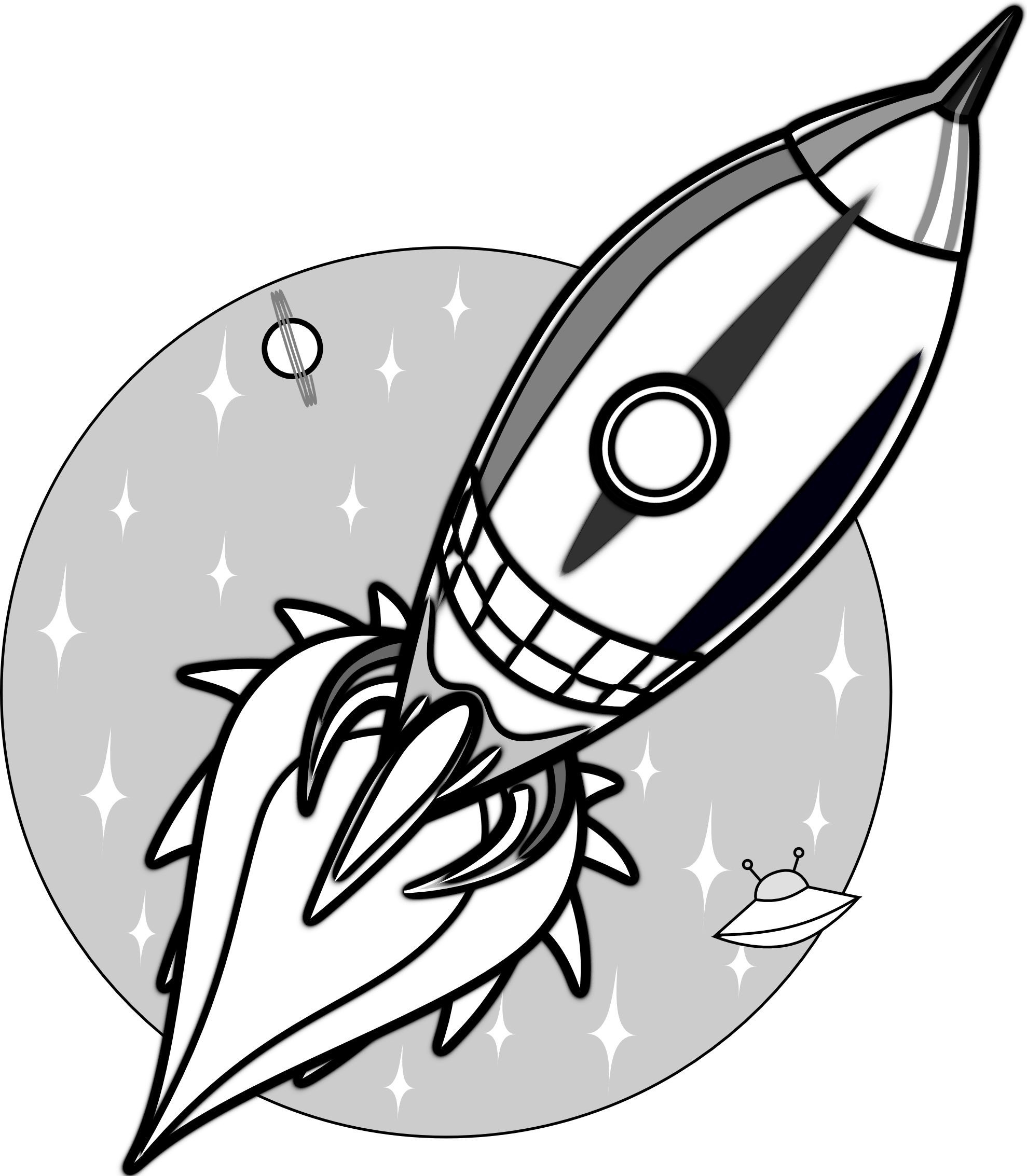 Free Rocket Ship Clipart Black And White, Download Free Rocket Ship
