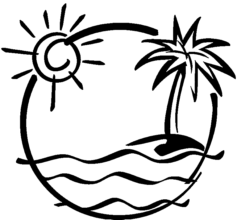 beach theme black and white Clip Art Library