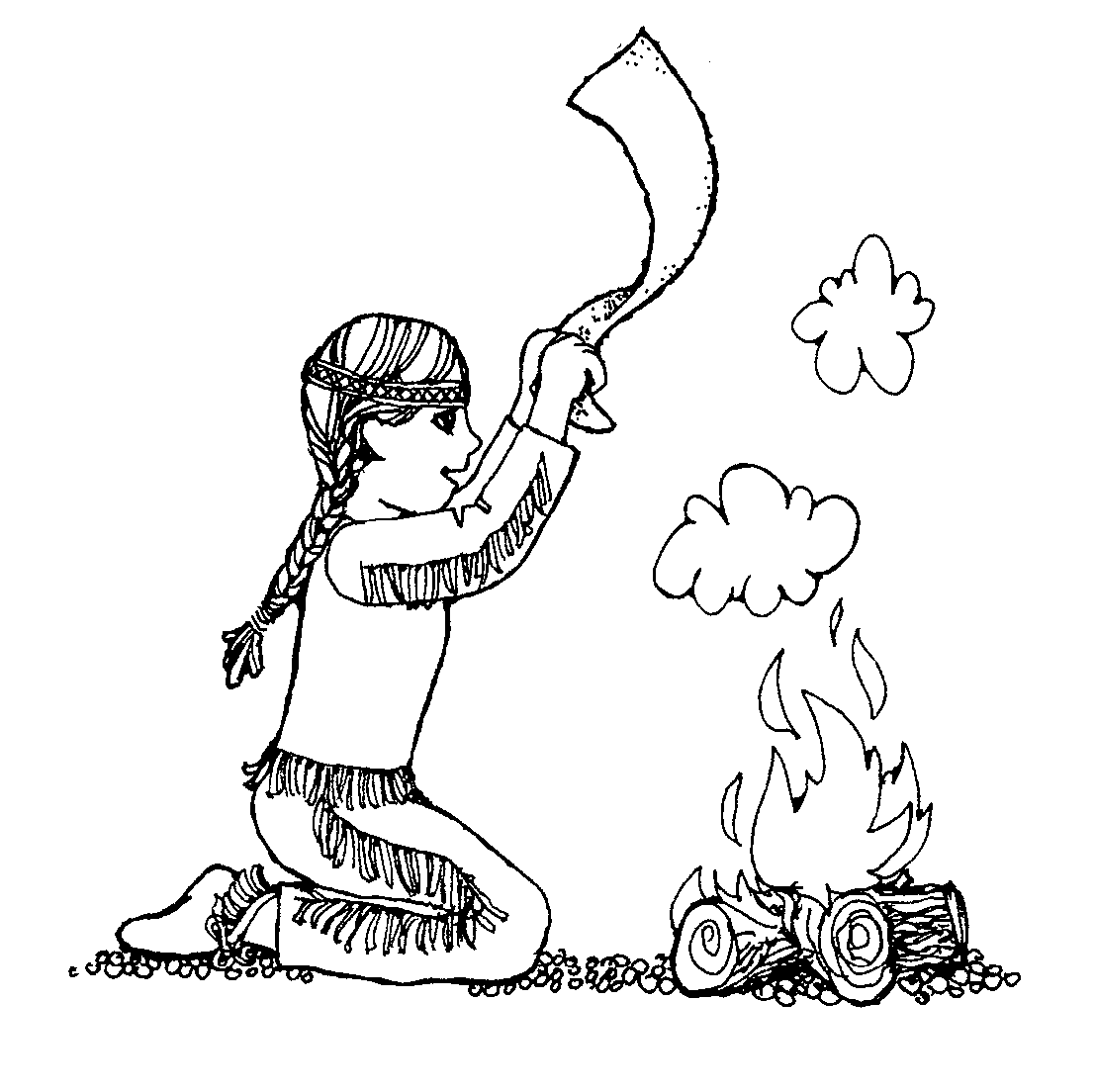 smoke signal native american drawing Clip Art Library