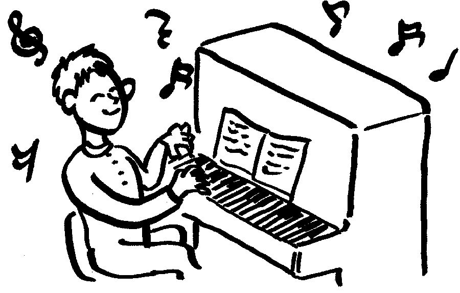 play piano clipart black and white Clip Art Library