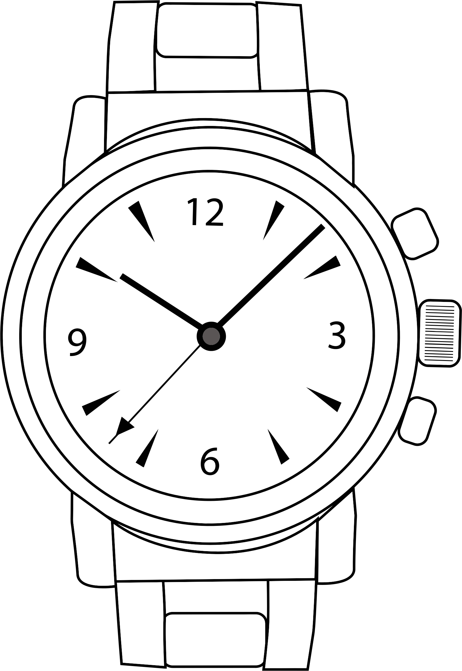 Wrist Watch Clipart Black And White Hearts
