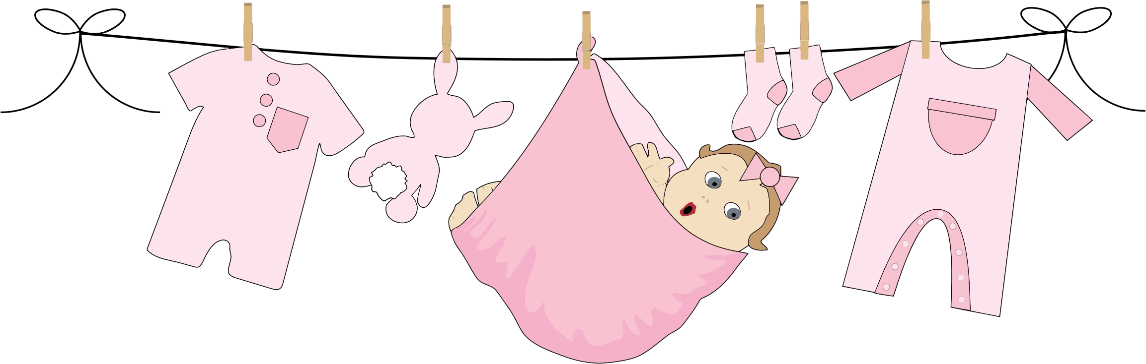 baby girl clothesline clipart Clip Art Library