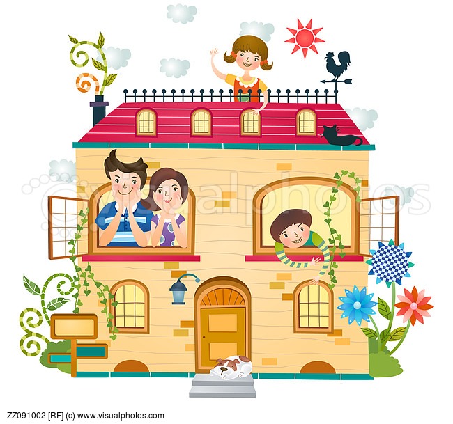 family in the house cartoon Clip Art Library