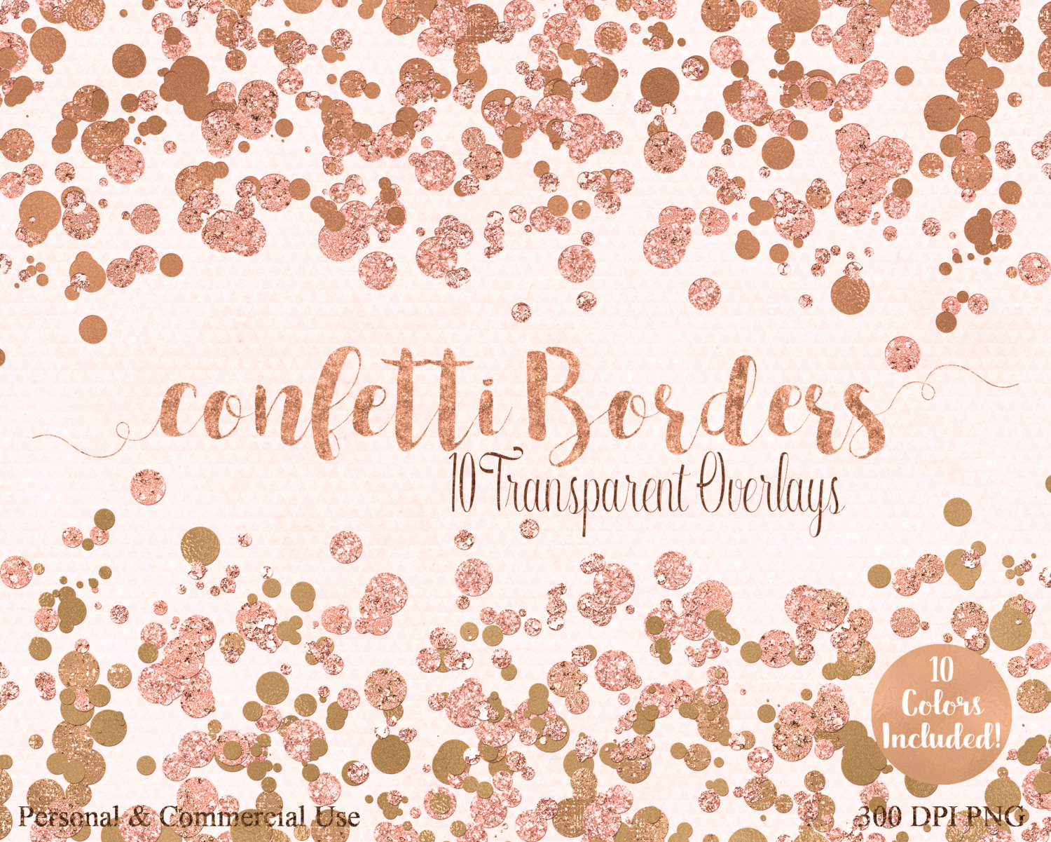 Rose Gold Vector Confetti Background