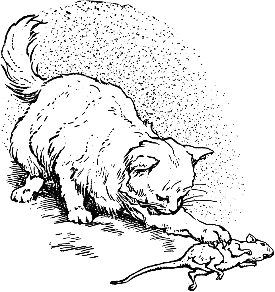 cat chasing mouse png black and white Clip Art Library