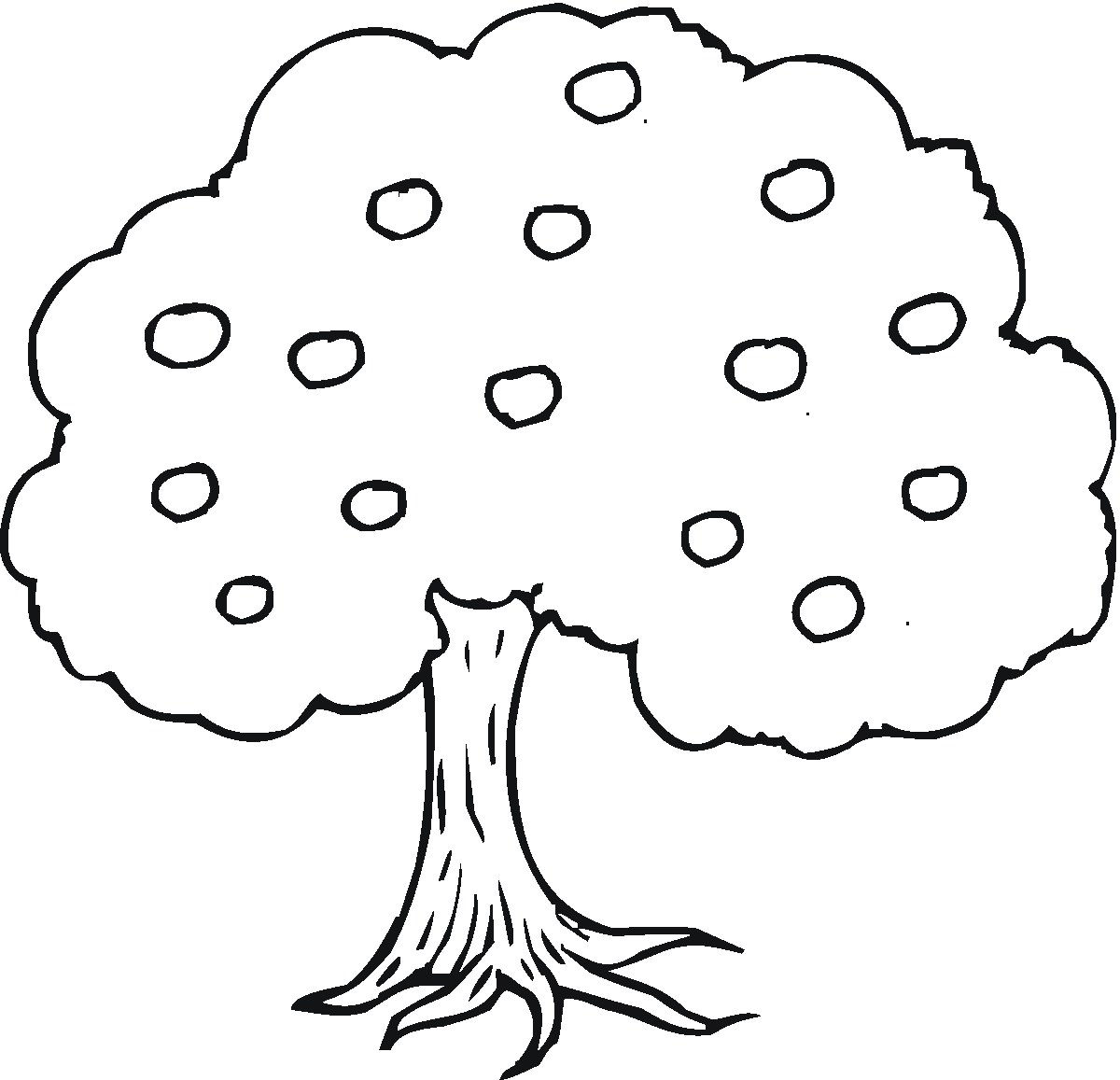 Fruit Tree Clipart Black And White