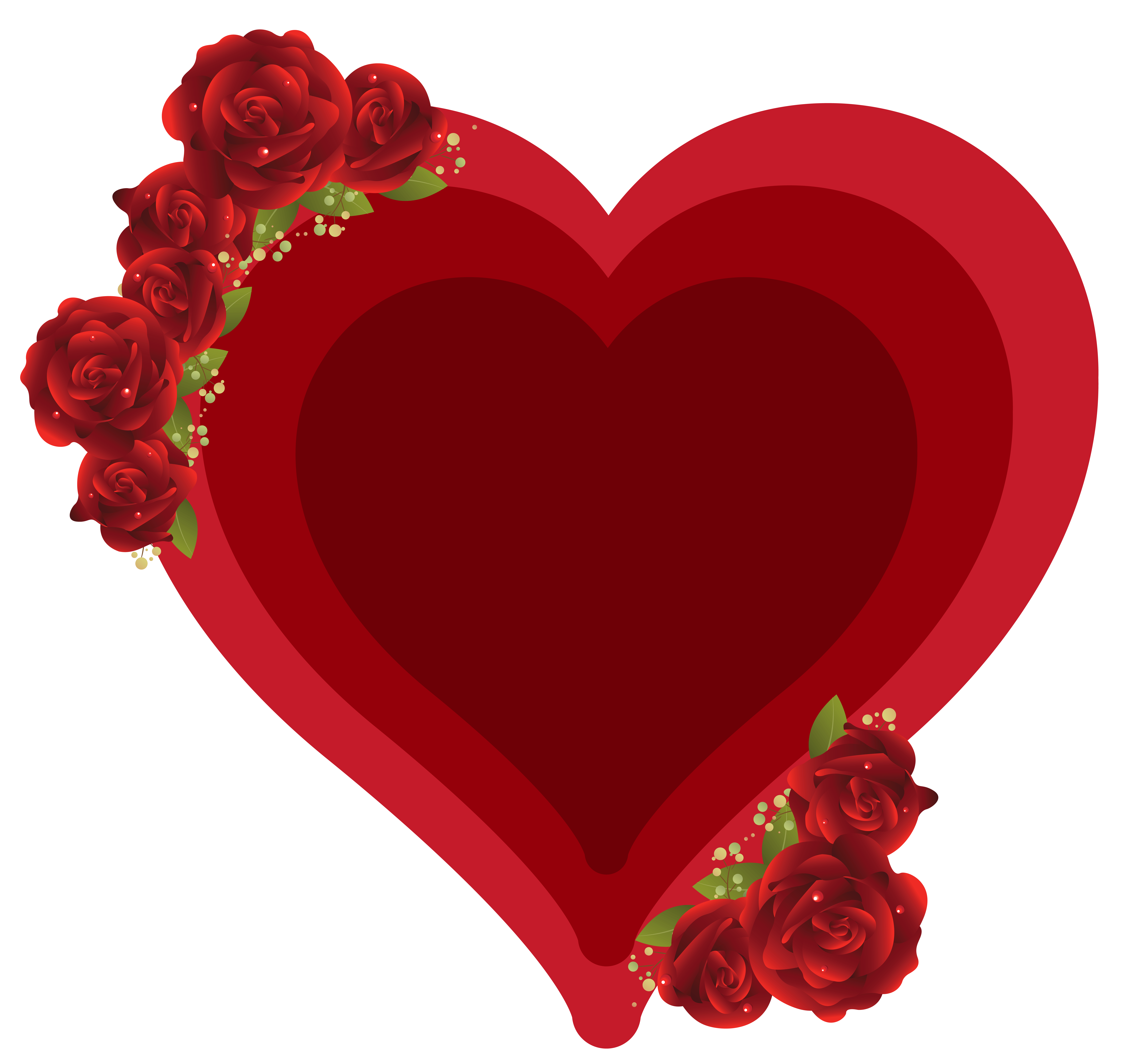 Deco Heart with Roses PNG Clipart Picture Clip Art Library