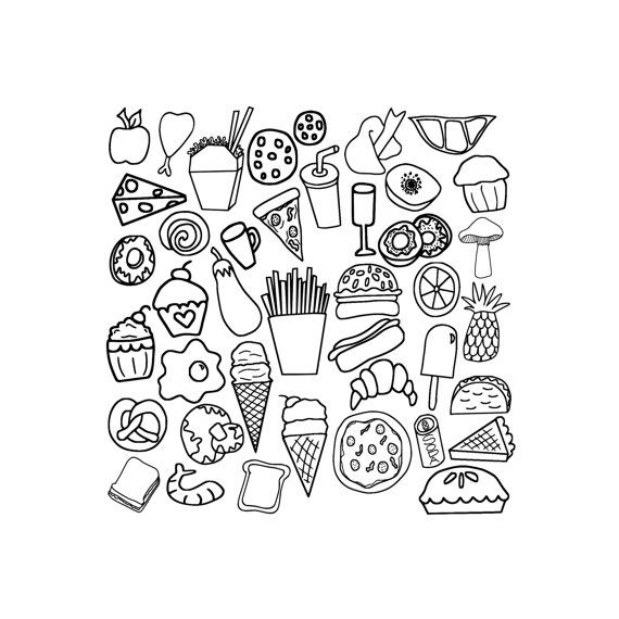 black and white food clipart vector Clip Art Library