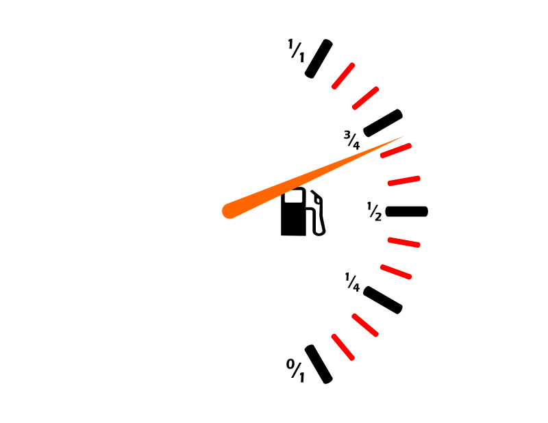 fuel gauge in fractions Clip Art Library