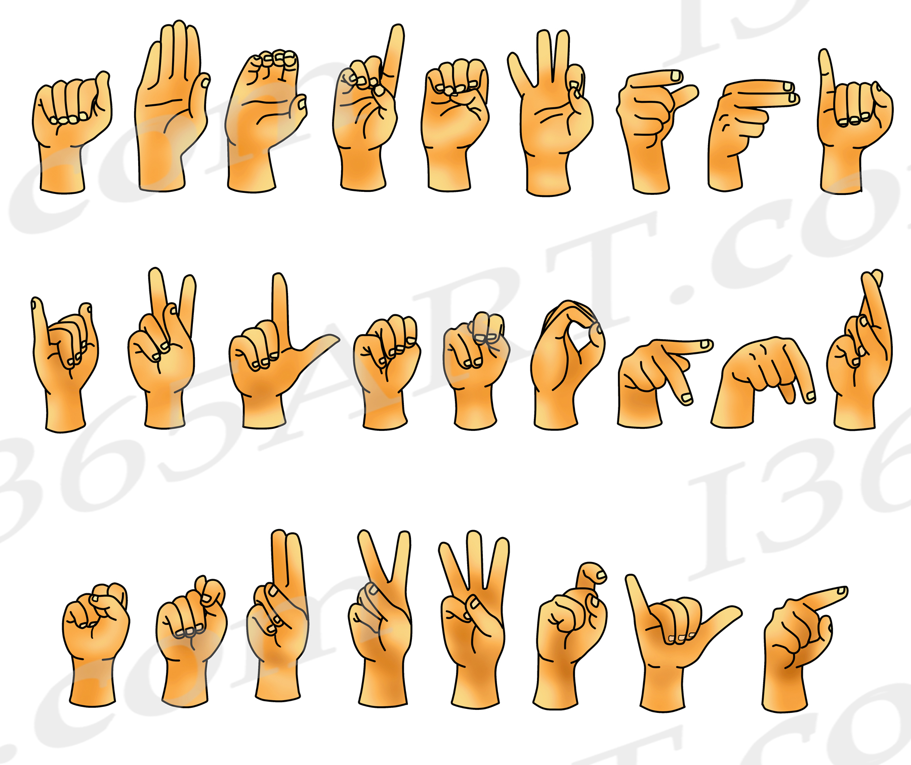 ASL Alphabet Clipart Bundle Pack Clipart 4 School