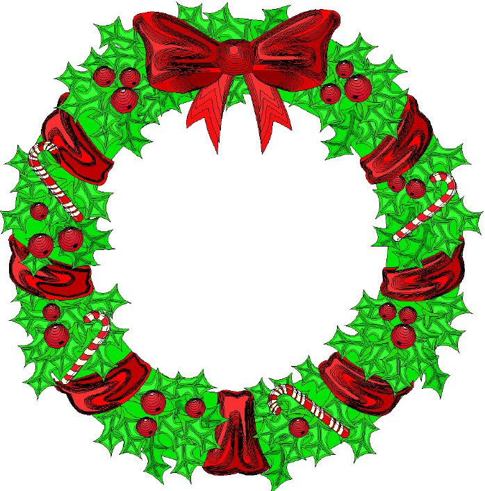 Simple Christmas Wreath Clipart Free Wreath Clip Art Pictures Clipartix