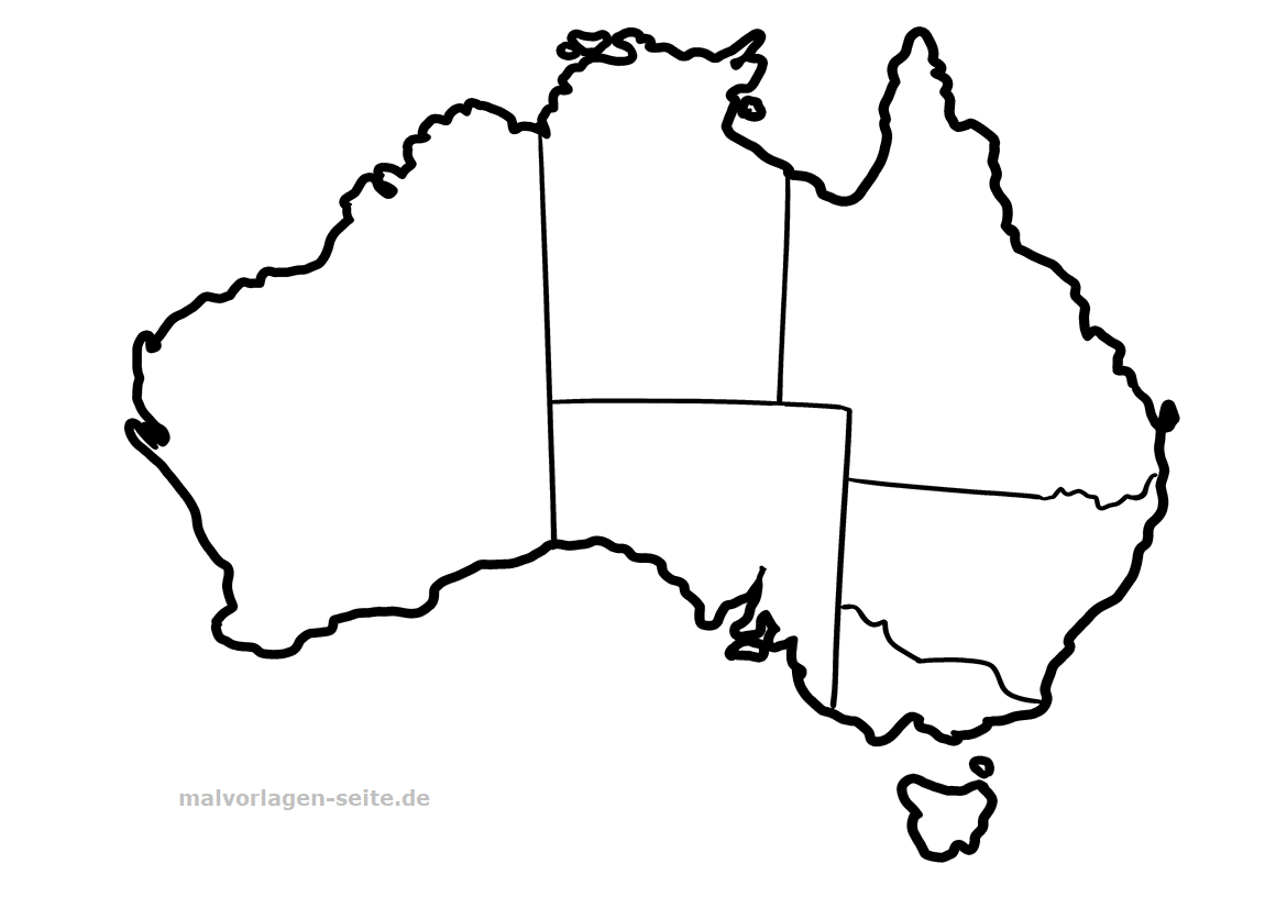 Australien Karte Zum Ausmalen Australia Map Drawing Free download on ClipArtMag