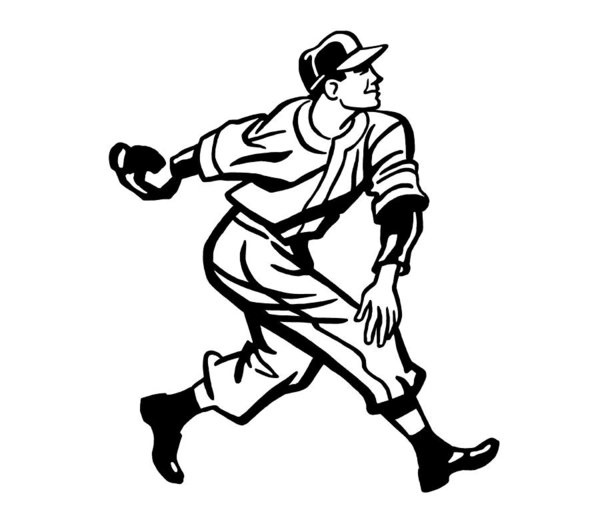 Baseball Pitcher Drawing Free download on ClipArtMag
