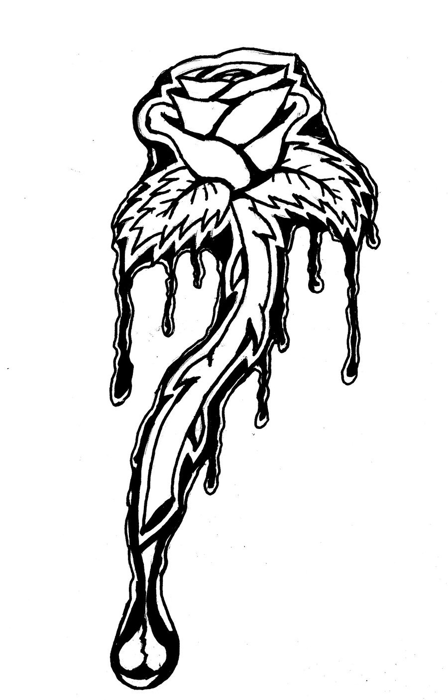 Bleeding Rose Drawing Free download on ClipArtMag