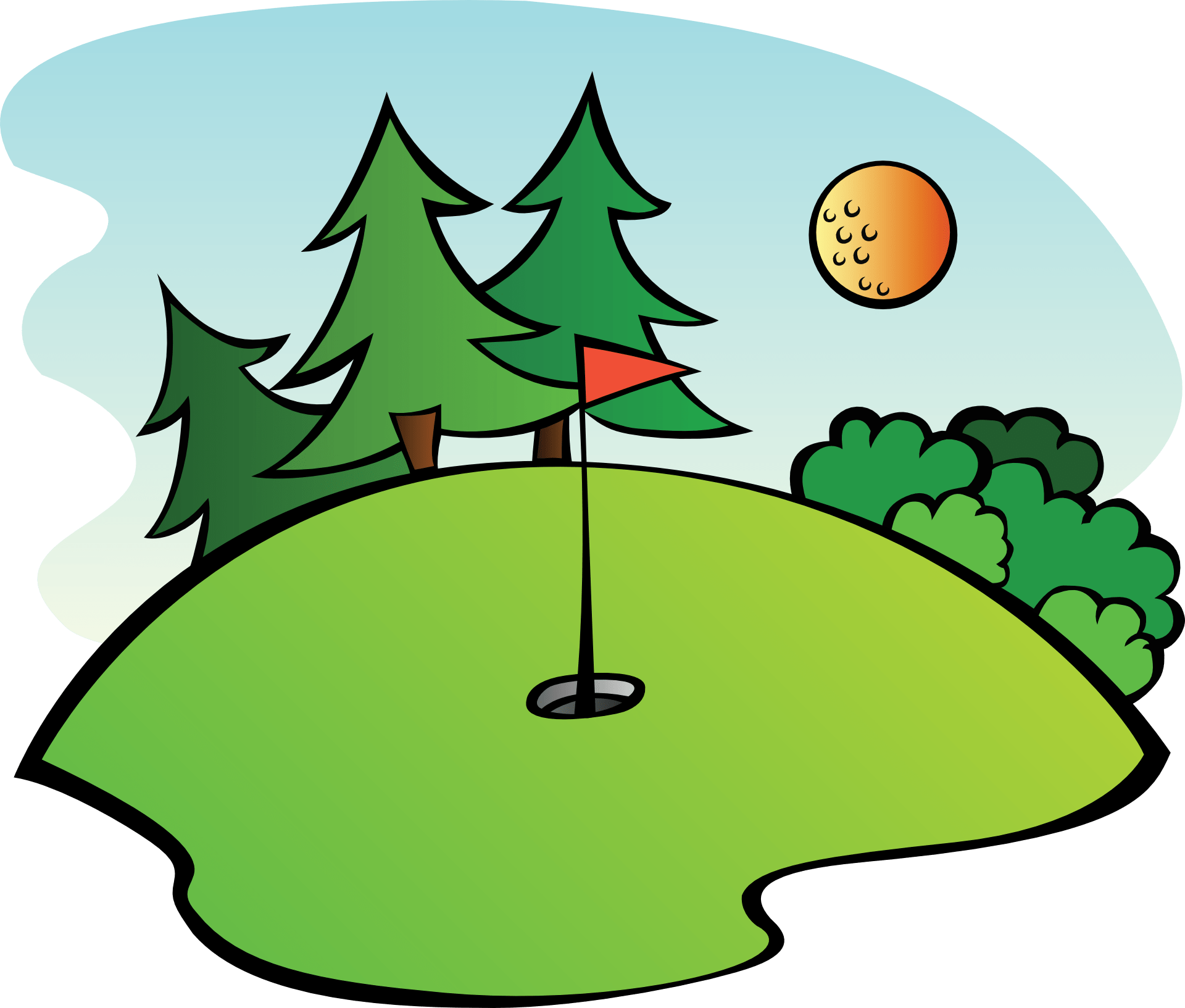Golf Course Drawing Free download on ClipArtMag