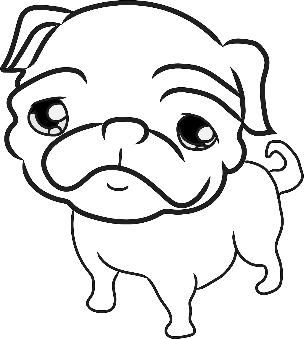 Pug Face Drawing Free download on ClipArtMag