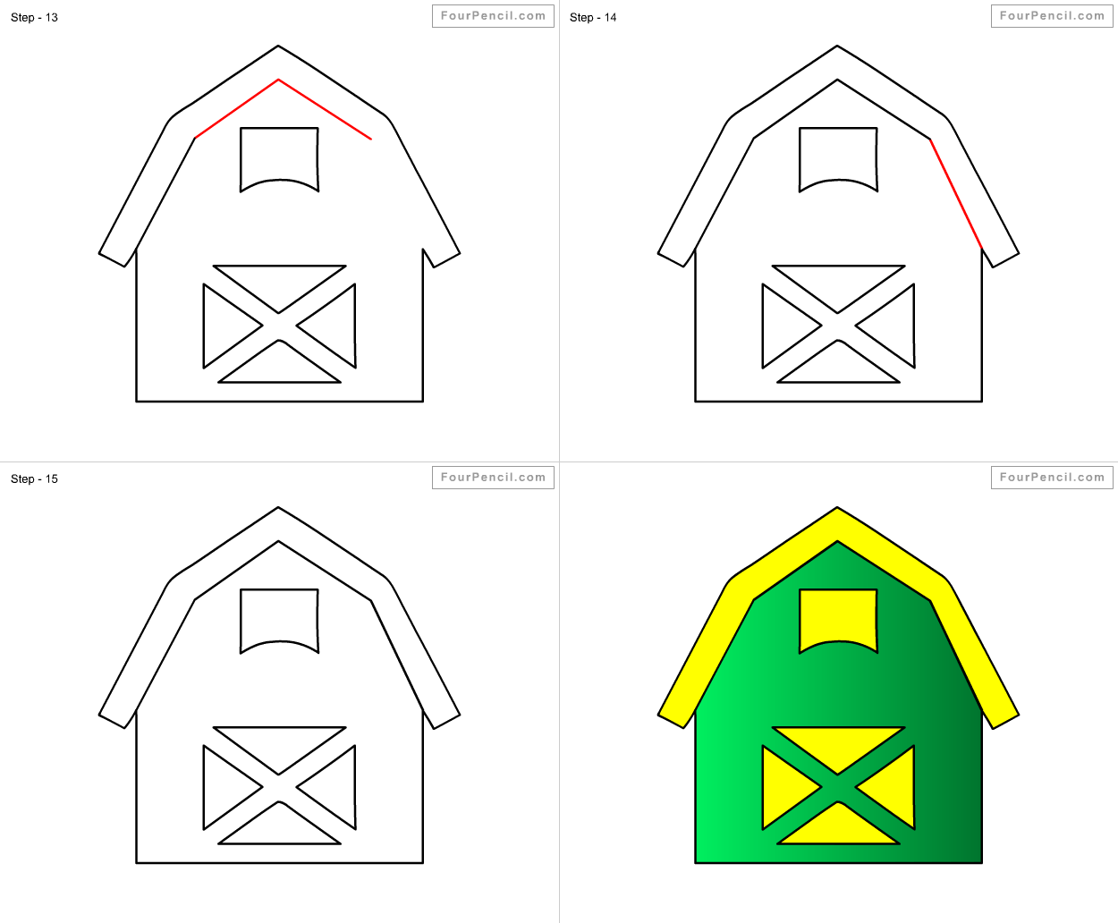 40+ Best Collections Simple Barn Farm Drawing Easy Creative Things