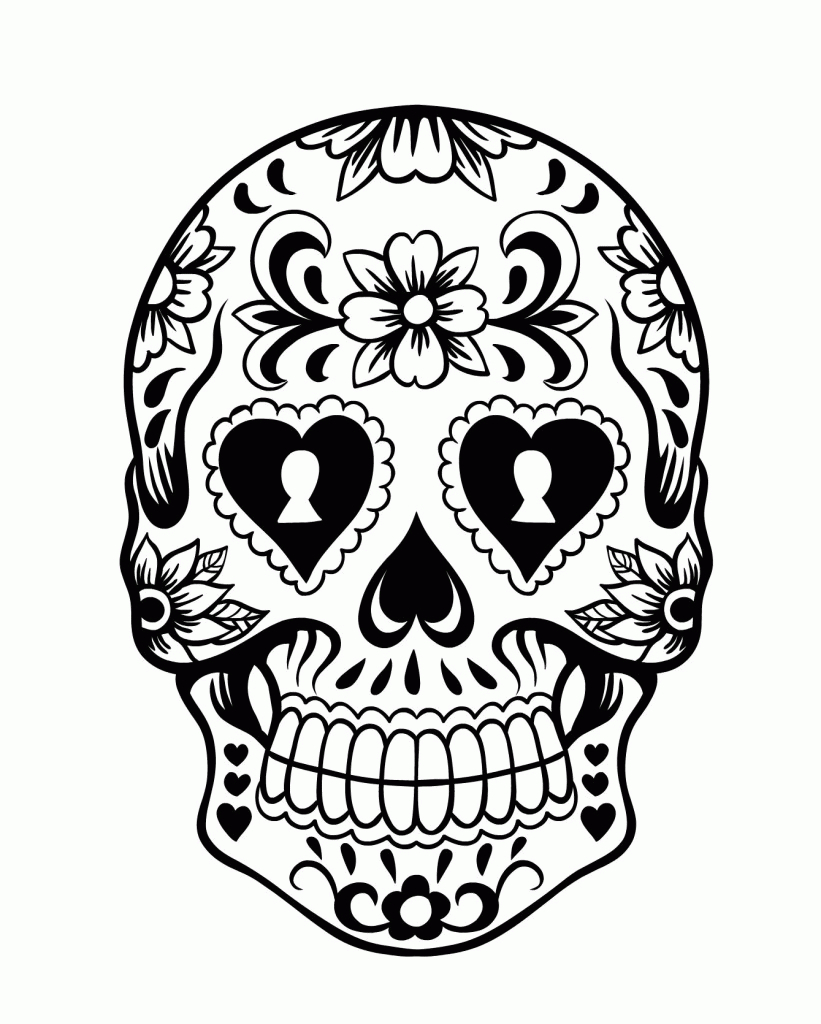 Simple Sugar Skull Drawing Free download on ClipArtMag