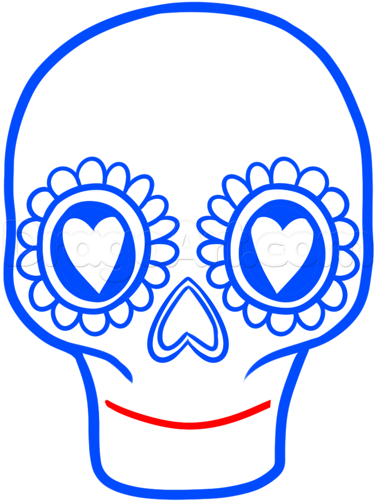 Sugar Skull Drawing Easy Free download on ClipArtMag