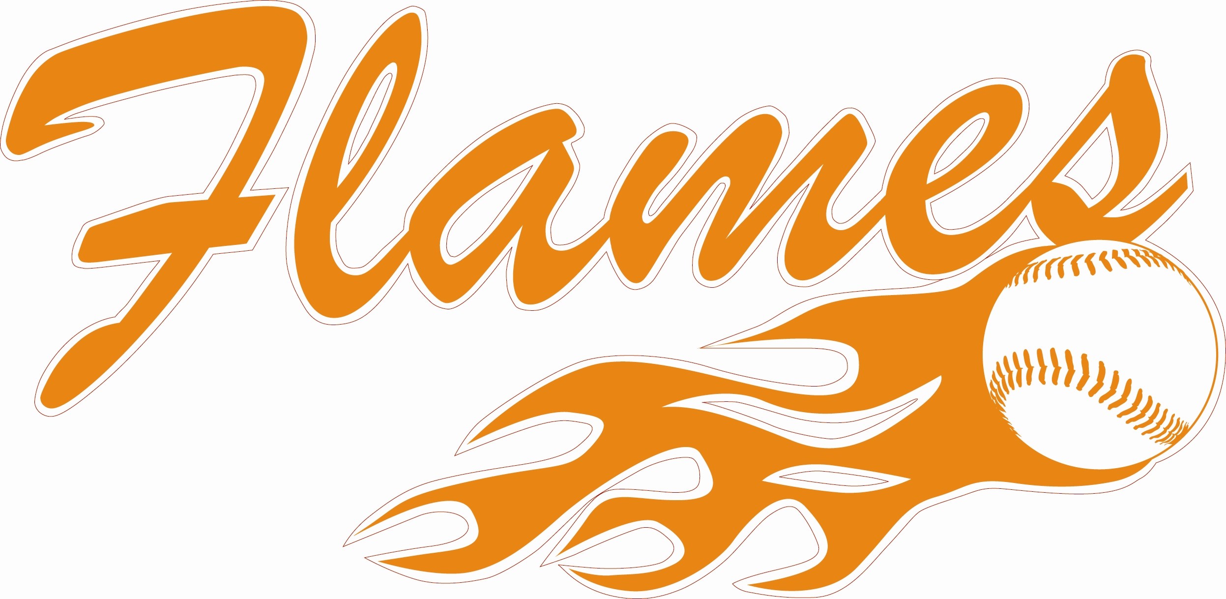 Softball With Flames Free download on ClipArtMag