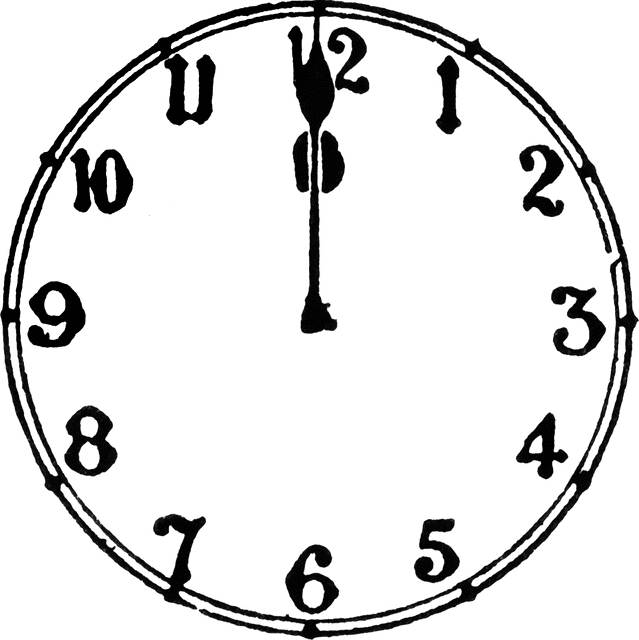 clock clipart midnight Clipground