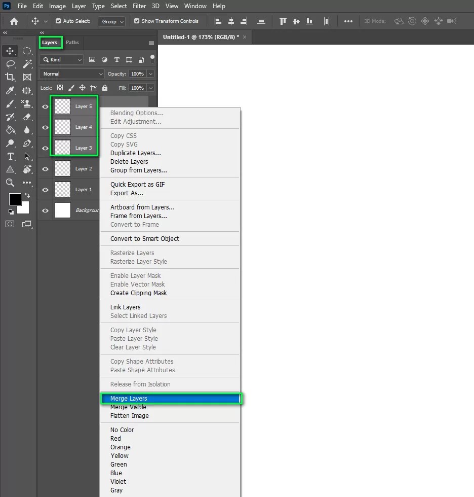 How to merge all layers in