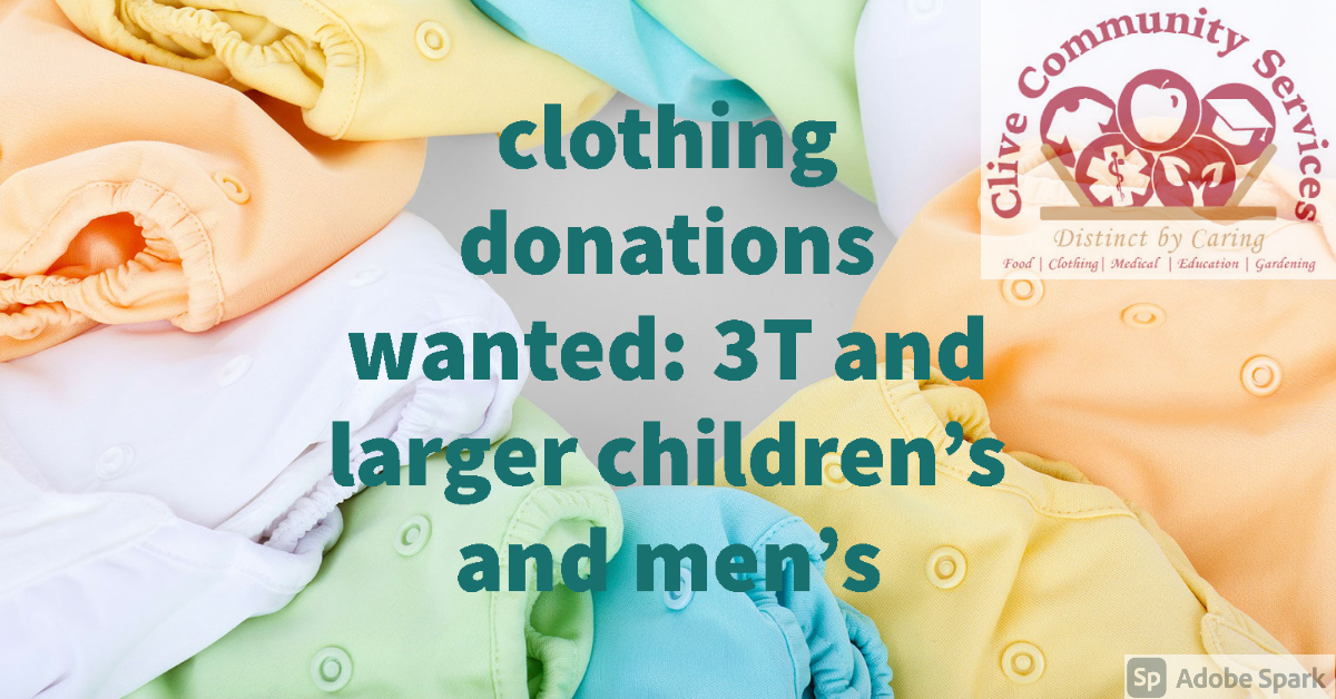 Clothing Donations Wanted Clive Community Services