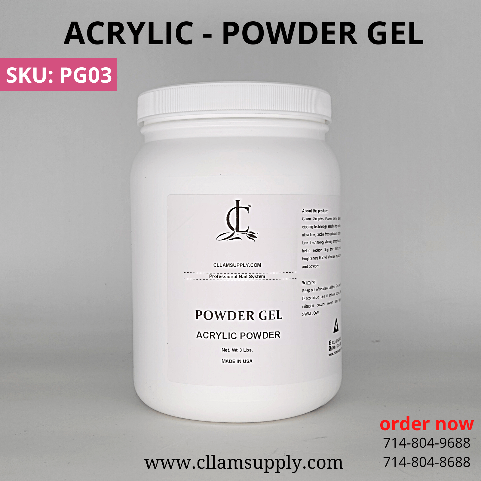 Jello Powder Acrylic Powder Super Clear Cllam Supply