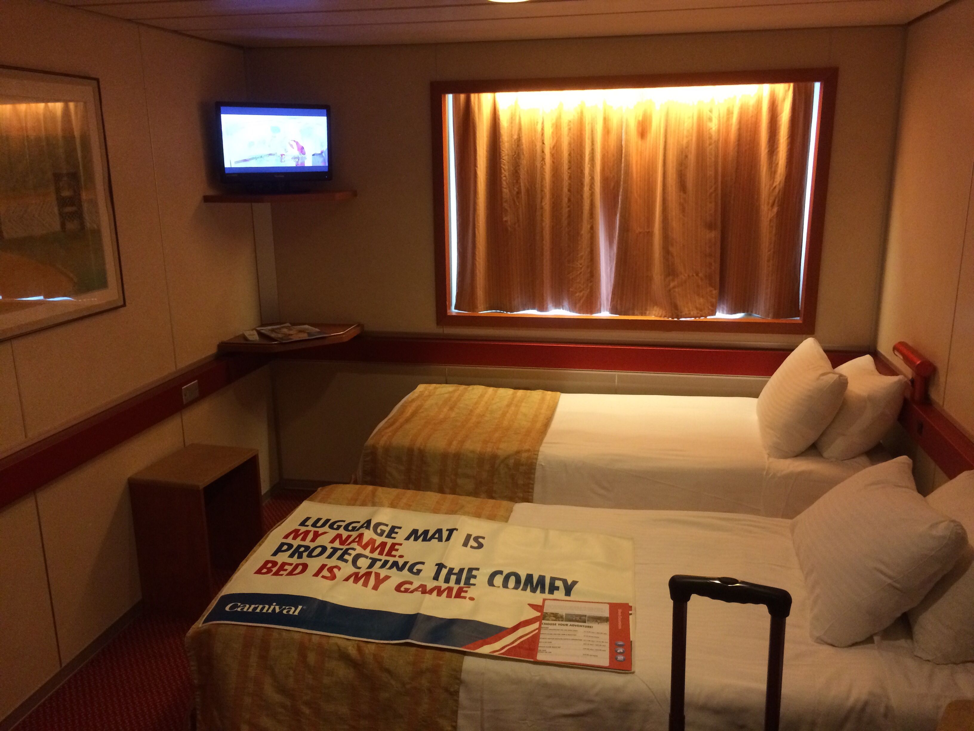 Oceanview Stateroom, Cabin Category 6B, Carnival Ecstasy