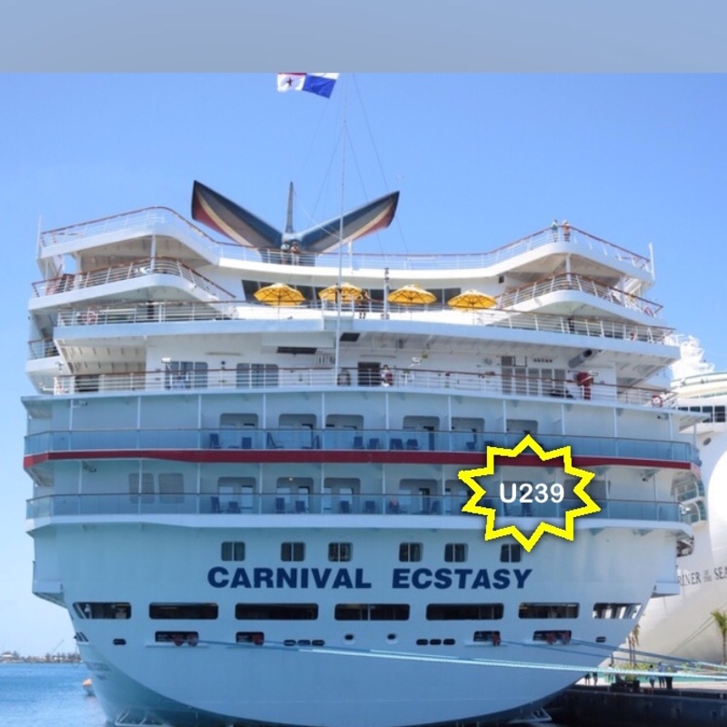 Balcony Cabin U239 on Carnival Ecstasy, Category 8M