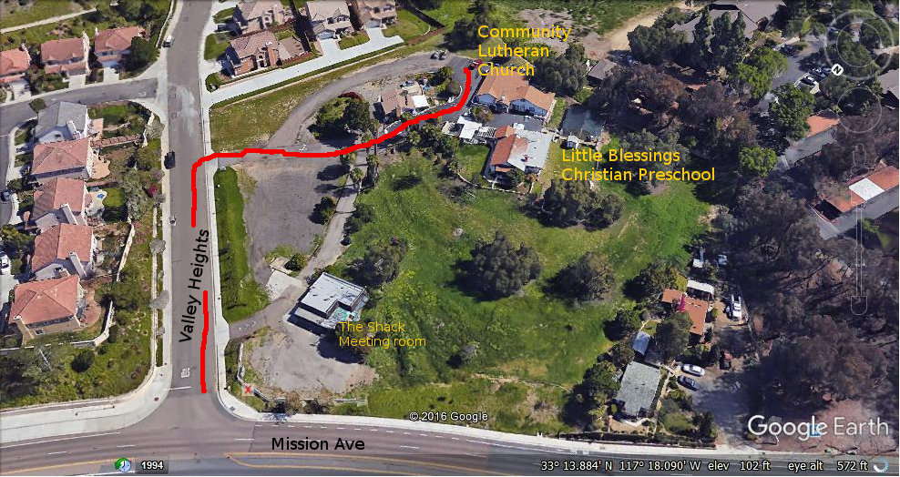 Directions to Church Community Lutheran Church Oceanside