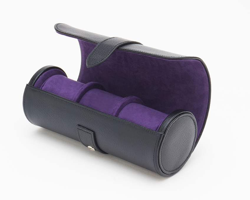 Wolf Blake Black Purple Watch Roll Watch Case Clock Doctor