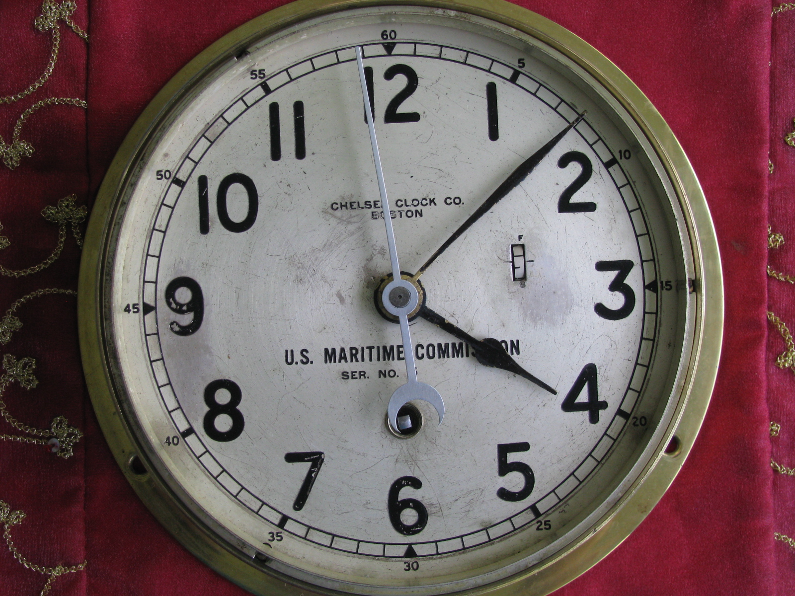 Chelsea Vintage Brass US Maritime Commission 8Day Marine Clock Mike
