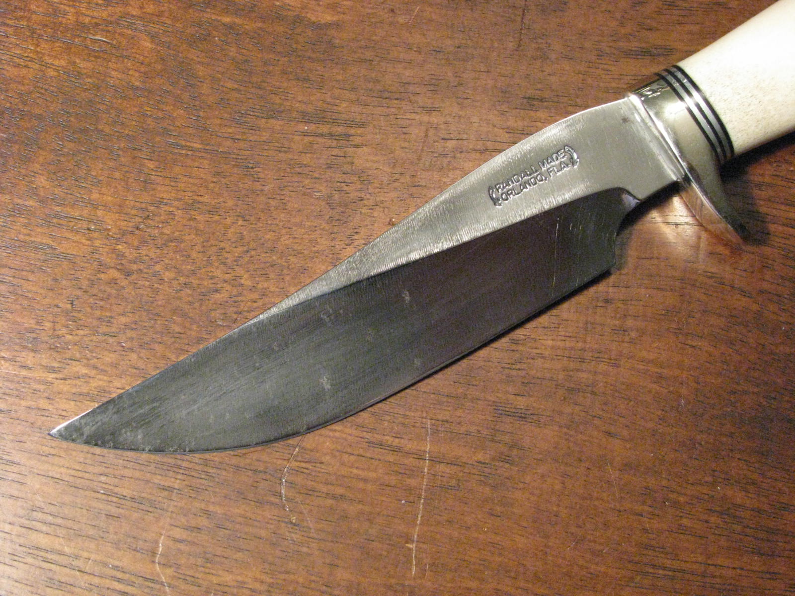 Vintage Randall Made Denmark Special Fixed Blade Knife, White Bone