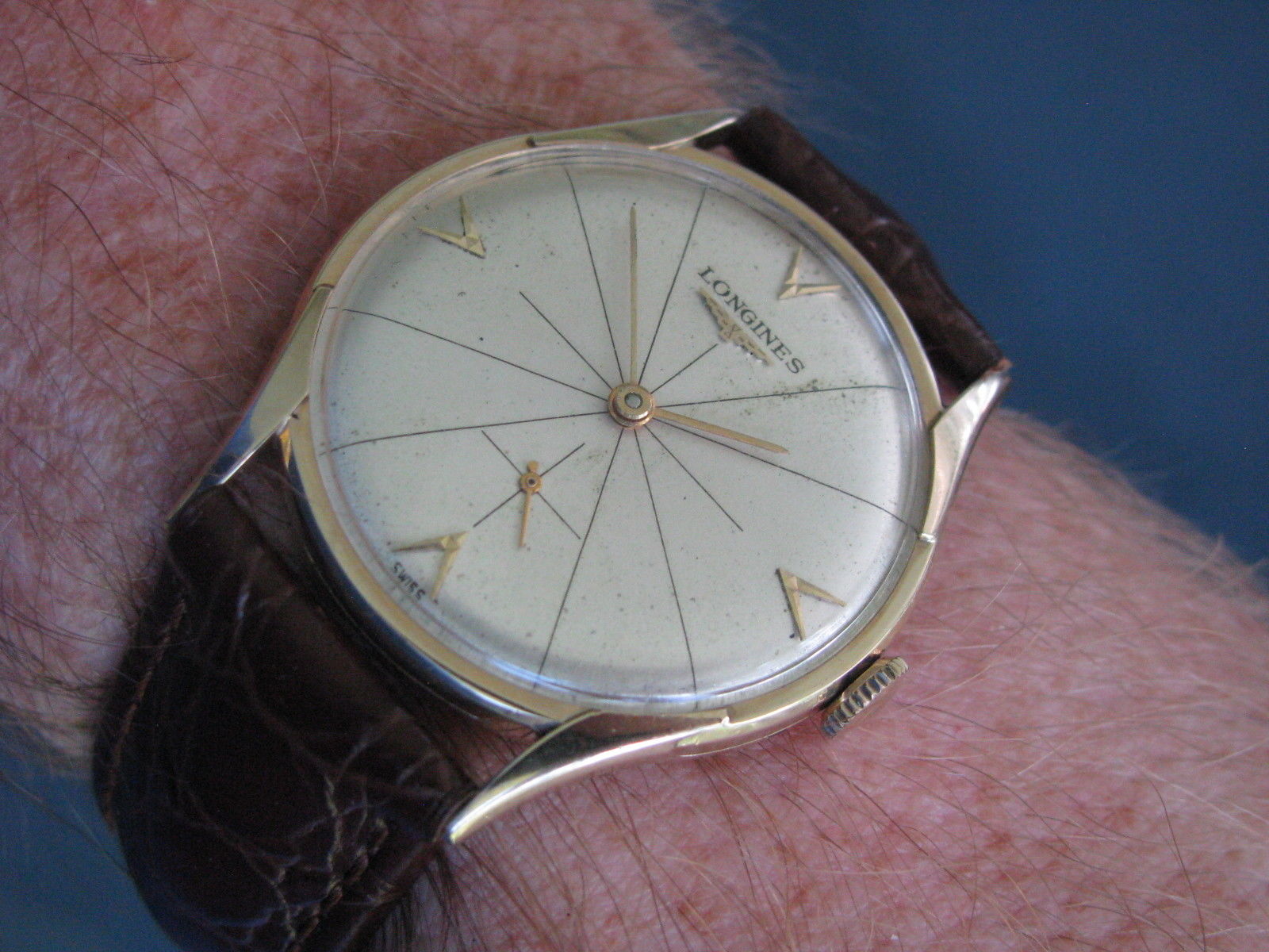 Longines Vintage 14K Gold Manual Wind Wrist Watch, Fancy Dial Mike's