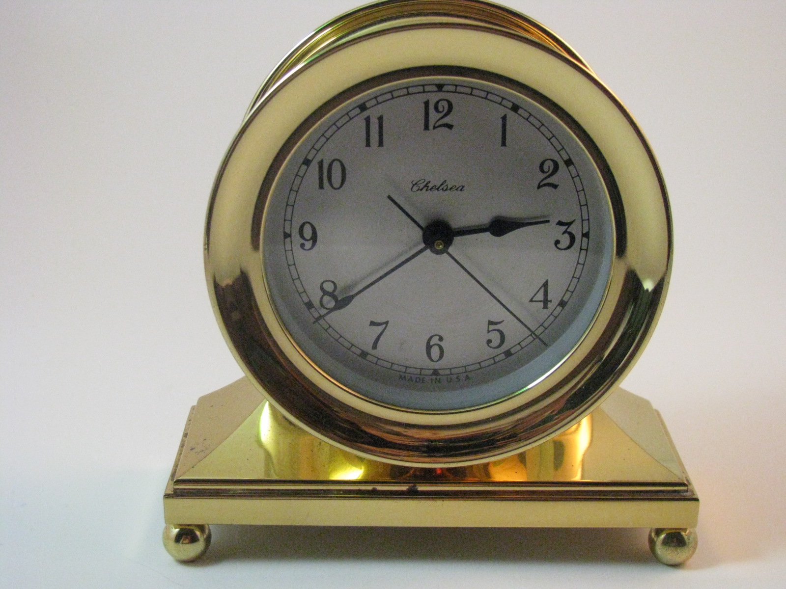 Chelsea Brass Marine Style Quartz Mantel Clock Mike's H&E Clocks