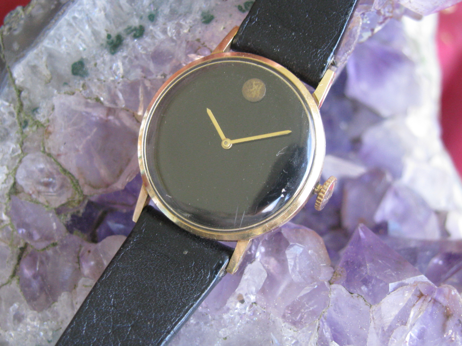 Movado Vintage Ladies 14K Gold Museum Watch, Mid Century Modern